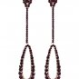 Purple Earring Linear Drop Post Earring Crystal Studs Tear Drop 3 3 4 Inch Drop 415255-99386RDPUR