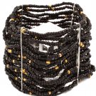 Black Bracelet Stretch Mixed Bead Bead Chain 1 3 4 Inch Width 4712-5865BLK