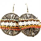 Multi Colored Earring Fish Hook Crystal Studs Flower Threads Prong Set Texture 2 1 4  4715-0838BOMLT
