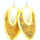 Green Earring Linear Drop Fish Hook Studed Bead Acrylic 3 1 2 Inch Drop 4715-0840GRN
