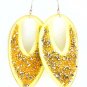 Green Earring Linear Drop Fish Hook Studed Bead Acrylic 3 1 2 Inch Drop 4715-0840GRN