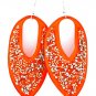Orange Earring Linear Drop Fish Hook Studed Bead Acrylic 3 1 2 Inch Drop 4715-0840ORG