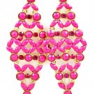 Fuschia Earring Post Earring Crystal Studs Various Cuts Diamond Shape Acrylic Stones  53531-150GDFSH