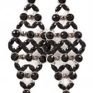 Black Earring Post Earring Crystal Studs Various Cuts Diamond Shape Acrylic Stones Fa 53531-150RDBLK