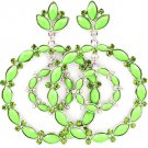 Green Earring Post Earring Hoop Formica Crystal Studs Navette Faceted 3 1 2 Inch Drop 53531-152RDGRN