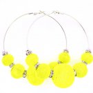 Yellow Earring Pin Catch Hoop Bead Mesh Ball Rondelle 3 1 2 Inch Drop / 53536-021RDYEW
