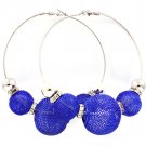 Blue Earring Pin Catch Bead Hoop Mesh Ball Rondelle 3 1 2 Inch Drop / 53536-022RDBUA
