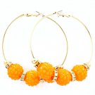 Orange Earring Pin Catch Hoop Bead Fireball Rondelle 15 Mm Fireball 2 1 2 Inch Drop / 53536-023GDORG