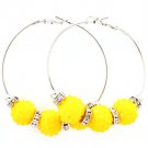 Yellow Earring Pin Catch Hoop Bead Fireball Rondelle 15 Mm Fireball 2 1 2 Inch Drop / 53536-023RDYEW
