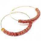 Fuschia Earring Pin Catch Hoop Celebrity Inspired Crystal Studs BeadsBead 3 1 2 Inch 11315-2160GDFSH