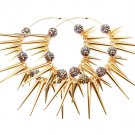 Multi Colored Earring Pin Catch Hoop Celebrity Inspired Fireball Spikes Horns Variou 11315-2181GDMLT