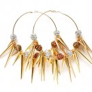 Multi Colored Earring Pin Catch Hoop Celebrity Inspired Fireball Spikes Horns Variou 11315-2181GDMTA