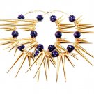 Purple Earring Pin Catch Hoop Celebrity Inspired Fireball Spikes Horns Various Size  11315-2181GDPUR