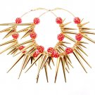 Red Earring Pin Catch Hoop Celebrity Inspired Fireball Spikes Horns Various Size Spi 11315-2181GDRDA