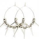 Clear Earring Fish Hook Hoop Beads Rondelle Spikes 3 1 2 Inch Hoop 5 1 2 Inch Drop 11315-2195RDCLR