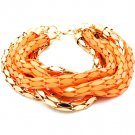 Orange Bracelet Bangle Lobster Clasp Mesh Chain 1 1 4 Inch Width 1214233-228GDORG