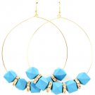 Turquoise Earring Fish Hook Hoop Formica Bead Rondelle Faceted 3 1 2 Inch Drop 1214527-3286GDTUQ