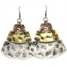 Multi Colored Earring Fish Hook Metal Casting Texture 2 Inch Drop 1214528-043THMLT