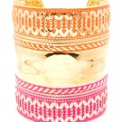 Orange Bracelet Cuff Painted Metal Casting 3 Inch Width 13132-1840GDORG