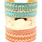 Turquoise Bracelet Cuff Painted Metal Casting 3 Inch Width 13132-1840GDTUQ