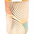 Cream Bracelet Cuff Painted Spiral Print Metal Casting 3 1 2 Inch Width 13132-1857GDCRM