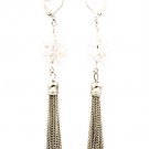 Clear Earring Pin Catch Beads Acrylic Stones Faceted Tassel 1 1 2 Inch Drop Nickel A 21415-1552RDCLR