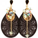 Green Earring Post Earring Tear Drop Bead Enamel 2 1 2 Inch Drop 21415-1764BNGRN