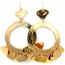 Gold Colored Earring Fish Hook Metal Casting Charms Metal Petals 4 Inch Drop 25185-3014GDGOD
