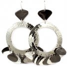 Silver Colored Earring Fish Hook Metal Casting Charms Metal Petals 4 Inch Drop 25185-3014TTSIV