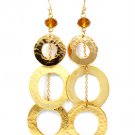 Gold Colored Earring Fish Hook Metal Casting Beads Metal Chaing Texture 4 Inch Drop 25185-3020GDGOD