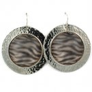 Animal Print Earring Fish Hook Metal Disc Texture Transparent Cover 1 3 4 Inch Drop 25185-3024RDANI