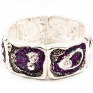 Purple Bracelet Stretch Crystal Studs Glitter Power 1 Inch Width 4712-6049ASPUR