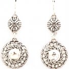 Clear Earring Linear Drop Fish Hook Crystal Studs Discs Texture 1 1 2 Inch Drop 4715-0584ASCLR