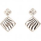Clear Earring Post Earring Crystal Studs Diamond Shape Texture 1 Inch Drop 4715-0594ASCLR
