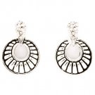 Clear Earring Post Earring Crystal Studs Cresent Texture 1 1 4 Inch Drop 4715-0600ASCLR
