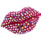 Pink Ring Adjustable Stretch Crystal Studs Lips 2 Inch Width 1 Inch Tall 113118-1190RDPKA