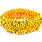 Yellow Bracelet Stretch Crystal Studs Metal Casting 19 Mm Width 11312-1025YEW