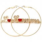 Clear Earring Pin Catch Hoop Crystal Studs Love Me Pave Set 3 Inch Drop 11315-1411GDCLR