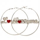 Clear Earring Pin Catch Hoop Crystal Studs Love Me Pave Set 3 Inch Drop 11315-1411RDCLR