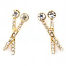 Clear Earring Post Earring Crystal Studs Scissors Pave Set 21 Mm Drop 11315-1504GDCLR