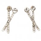 Clear Earring Post Earring Crystal Studs Scissors Pave Set 21 Mm Drop 11315-1504RDCLR