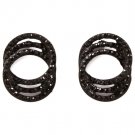 Black Earring Post Earring Crystal Studs Hoops Link Pave Set 23 Mm Drop 11315-2272BKBLK