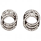 Clear Earring Post Earring Crystal Studs Hoops Link Pave Set 23 Mm Drop 11315-2272BKCLR
