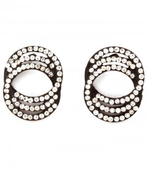 Clear Earring Post Earring Crystal Studs Hoops Link Pave Set 23 Mm Drop 11315-2272BKCLR