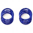 Blue Earring Post Earring Crystal Studs Hoops Link Pave Set 23 Mm Drop 11315-2272BLU