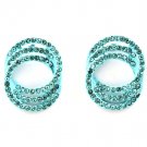 Blue Earring Post Earring Crystal Studs Hoops Link Pave Set 23 Mm Drop 11315-2272BUA