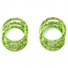 Green Earring Post Earring Crystal Studs Hoops Link Pave Set 23 Mm Drop 11315-2272GRN