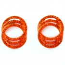 Orange Earring Post Earring Crystal Studs Hoops Link Pave Set 23 Mm Drop 11315-2272ORG