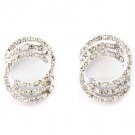 White Earring Post Earring Crystal Studs Hoops Link Pave Set 23 Mm Drop 11315-2272WHT