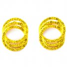 Yellow Earring Post Earring Crystal Studs Hoops Link Pave Set 23 Mm Drop 11315-2272YEW